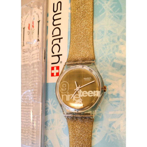 Vintage Swatch GLITTER GK216 1996 Standard Gents Swiss Made New Old Stock - Picture 1 of 6